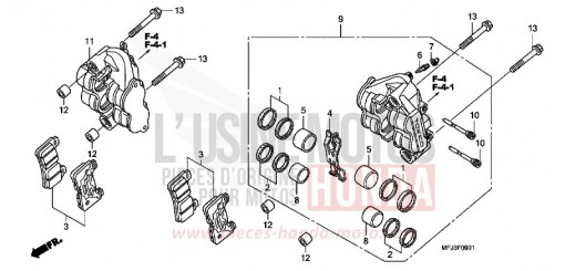 ETRIER DE FREIN AVANT (CBR600RR9,A,B/RA9,A,B) CBR600RAA de 2010
